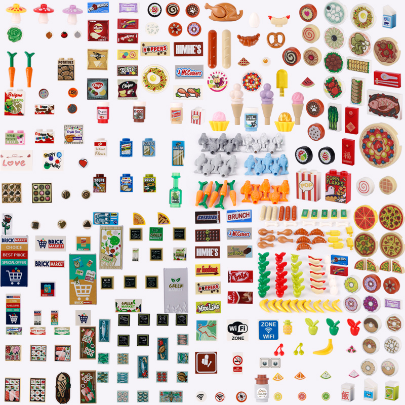 Junk Food Snacks - MOC City Street Figures Food Printed