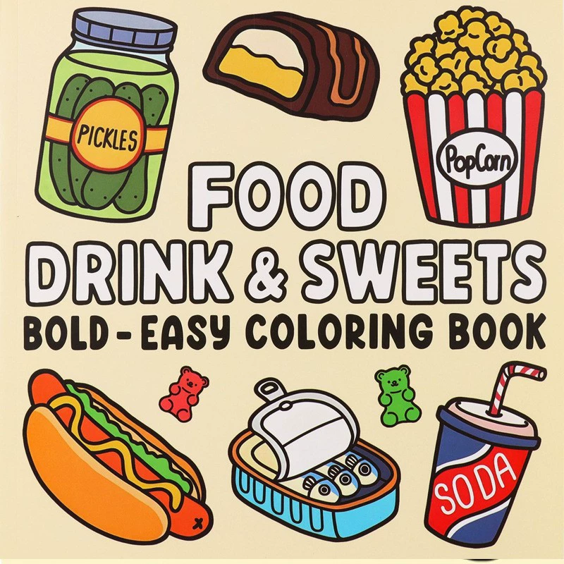 Food Snacks Coloring Book - Food Drinks and Desserts Coloring Book
