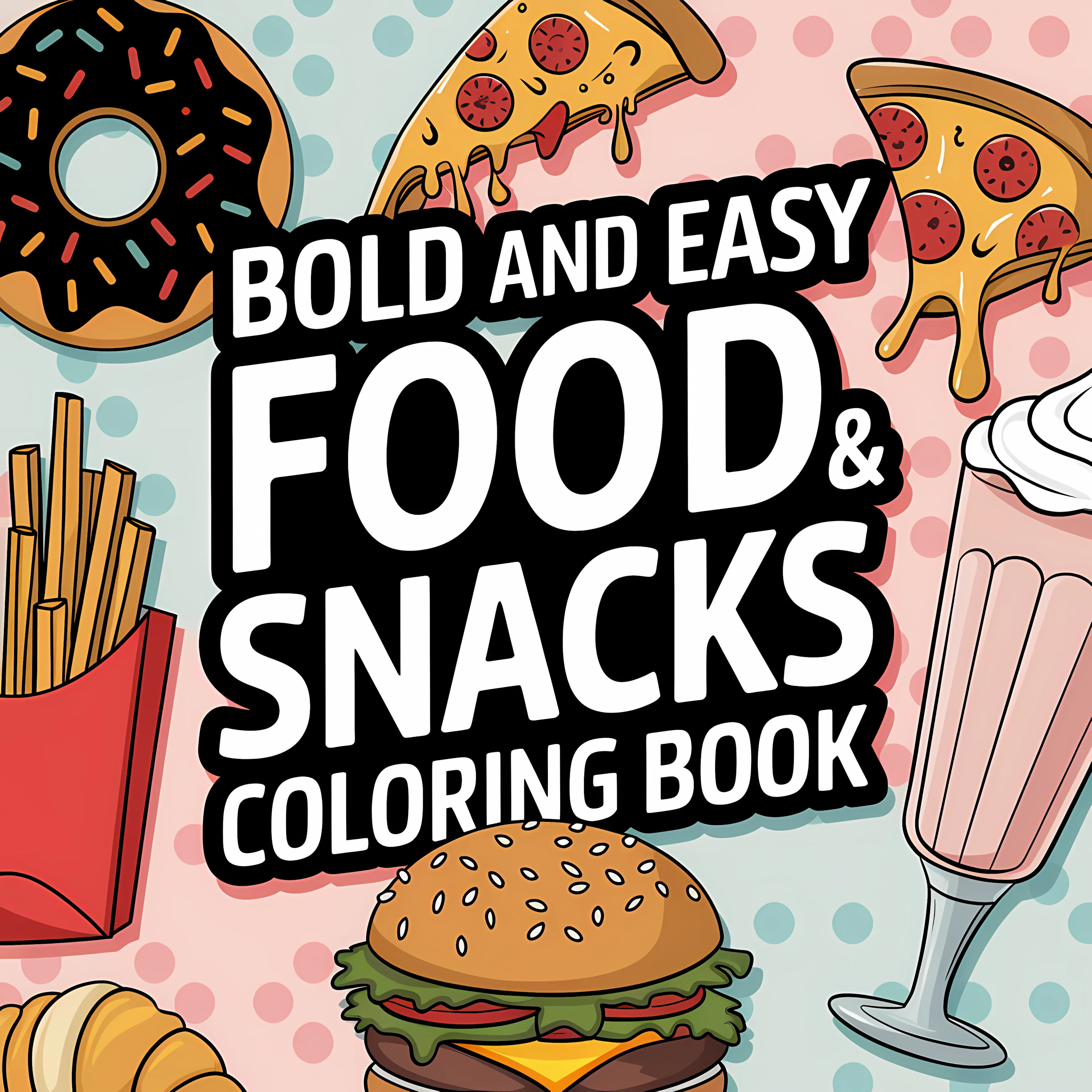 Food Snacks Coloring Book - Easy Food and Snacks Coloring Book