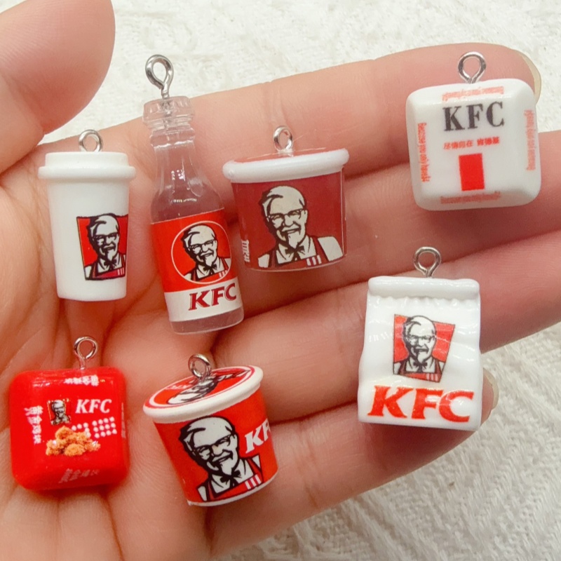 Food & Snacks Pdf - 10pcs cartoon resin food bag keychain,