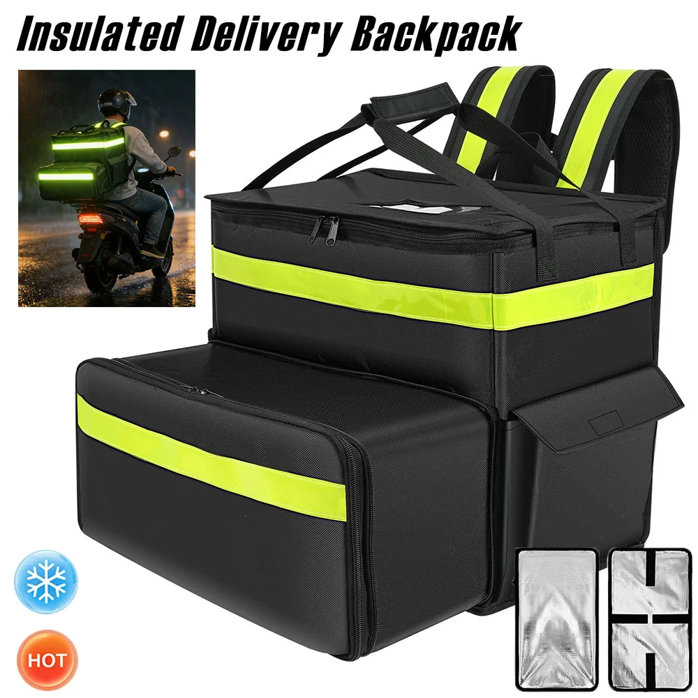 Food Snacks Delivery - Insulated Delivery Backpack Large Capacity Multi-pocket