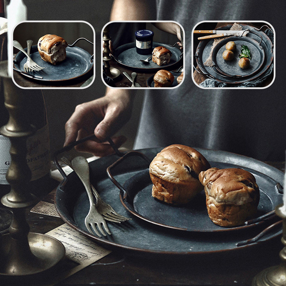 Food Snacks With Iron - 1Pcs Vintage Retro Iron Storage Tray