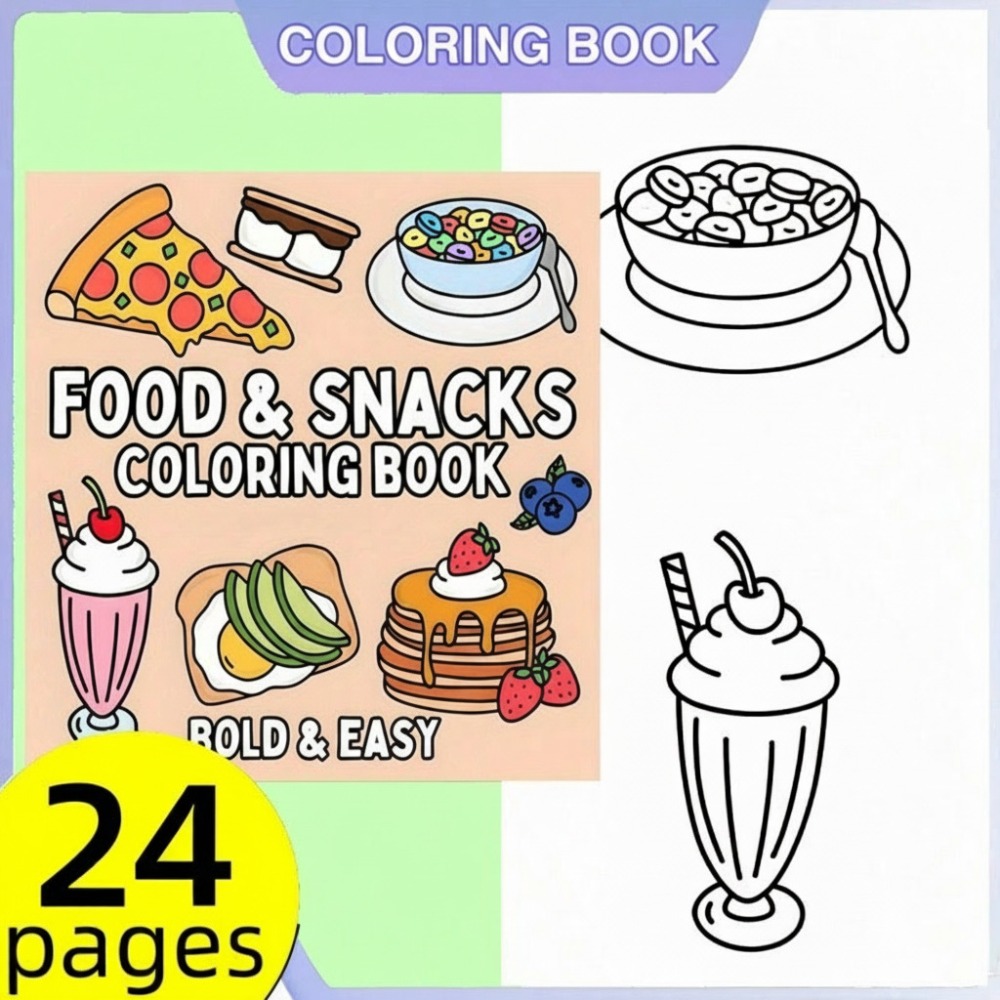 Food And Snacks Coloring Pages - Food and Snacks Coloring Book Bold