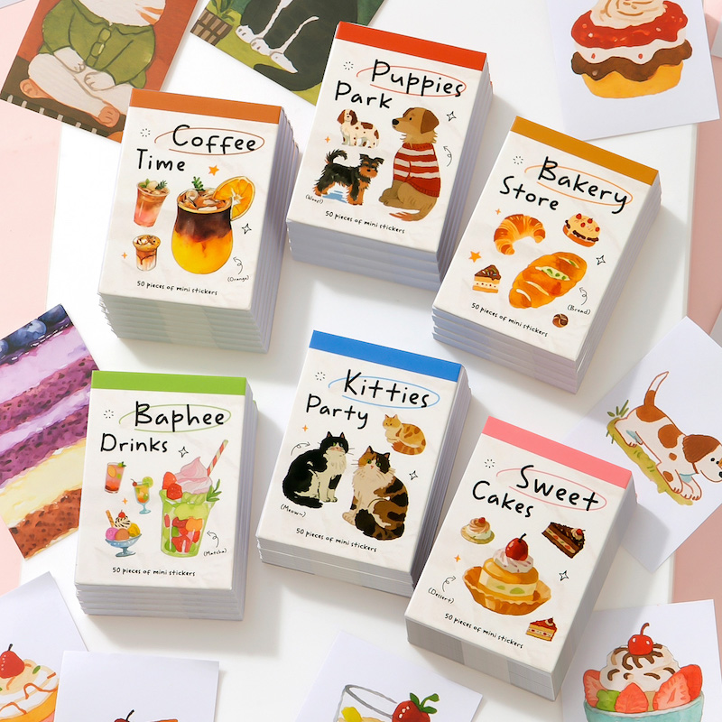 Junk Food Snacks - Pocket-Sized Sticker Book Coffee Cake Snack