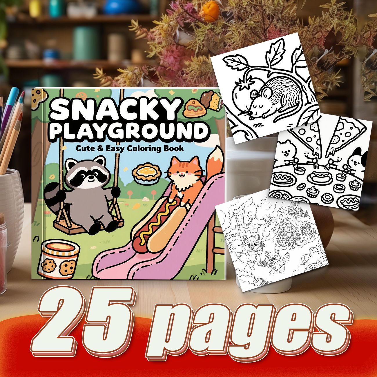 Snacky Playground Cute & Easy  - Food And Snacks Coloring Pages recension och pris