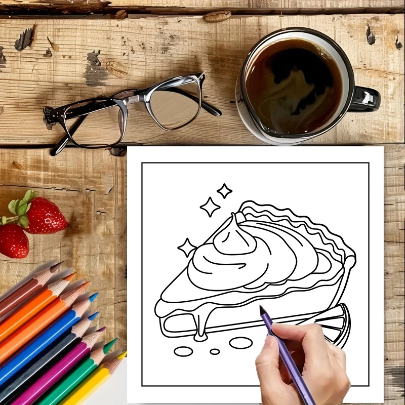 Easy Food and Snacks Coloring  - Food Snacks Coloring Book recension och pris