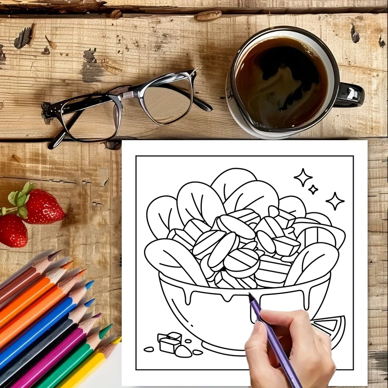 Easy Food and Snacks Coloring  - Food Snacks Coloring Book recension och pris