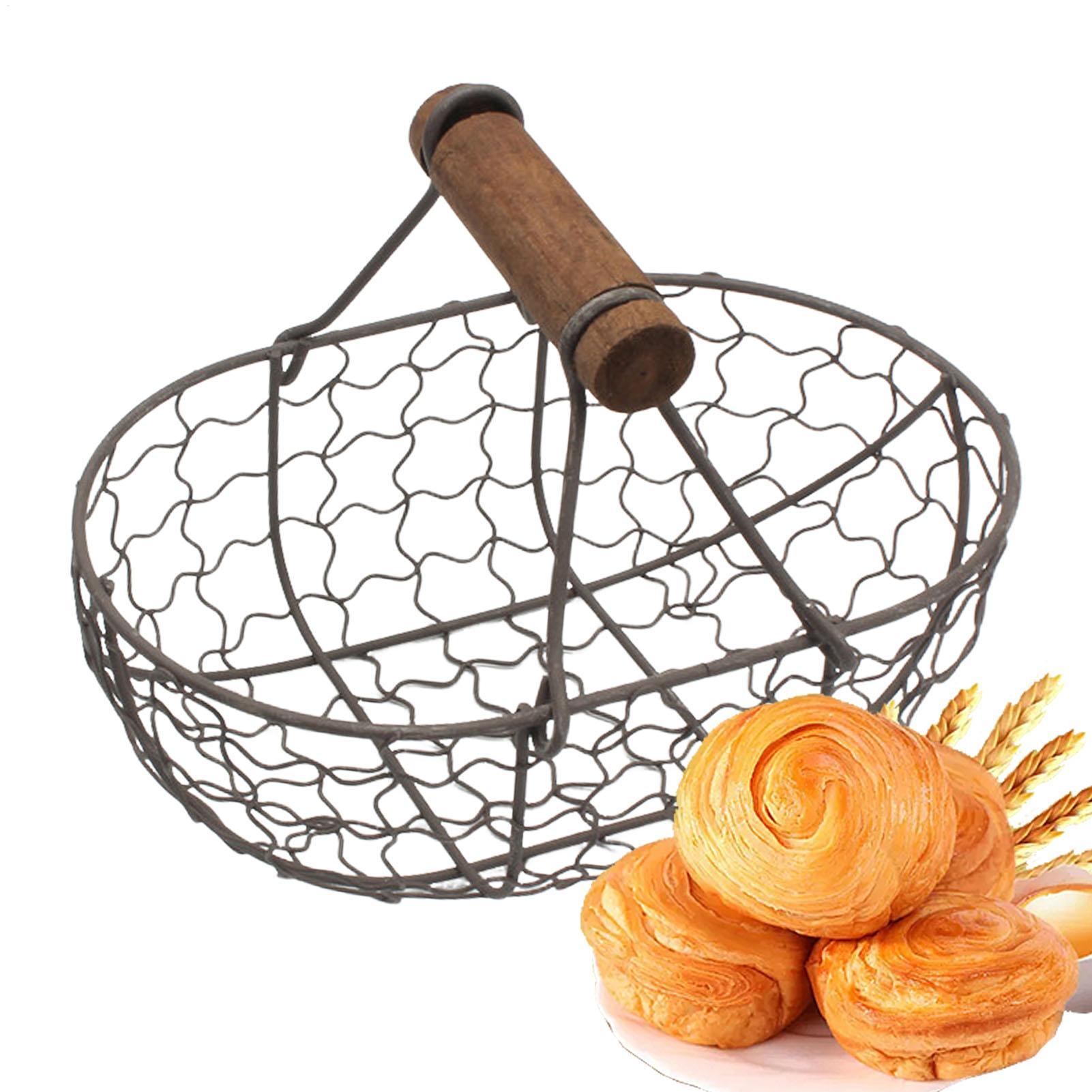 Iron Storage Basket with Woode - Food Snacks With Iron recension och pris