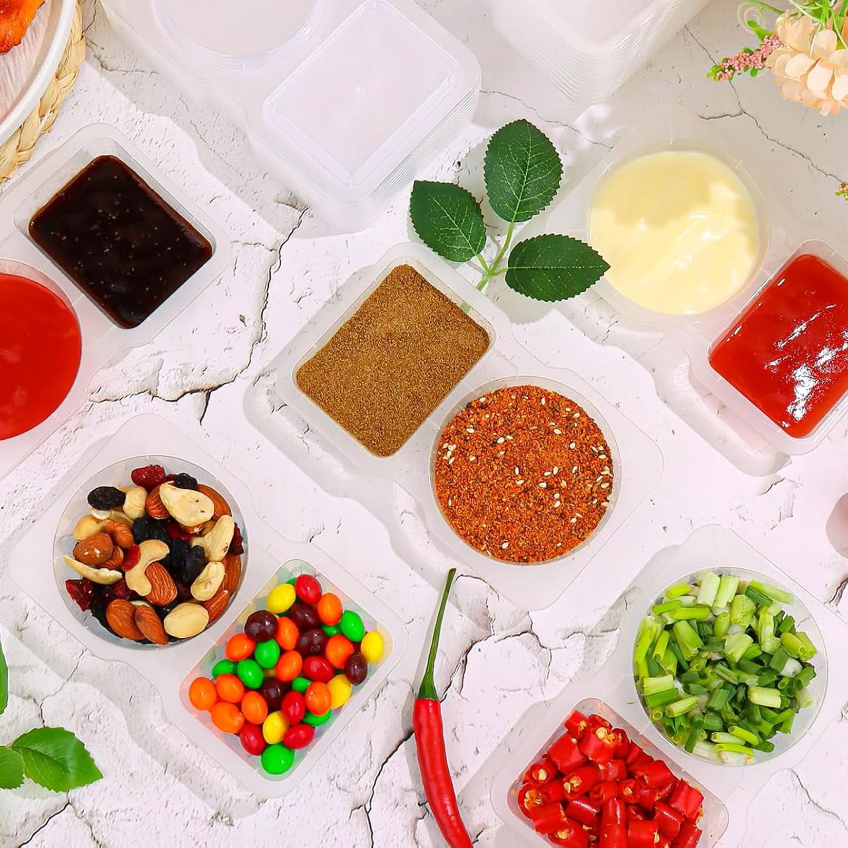 Two Compartment Disposable Cle - Food Snacks For Kids Party recension och pris