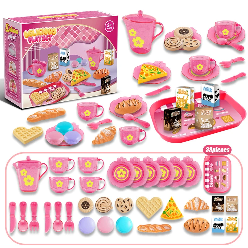 Toy Tea Set For Little Girls T - Food Snacks For Kids Party recension och pris