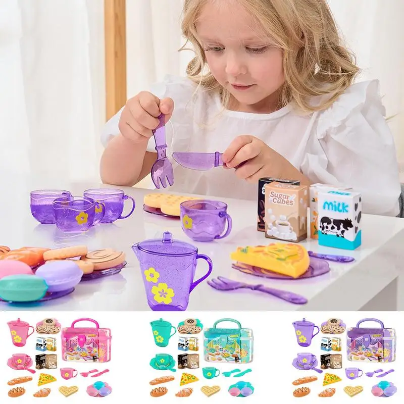 Toy Tea Set For Little Girls T - Food Snacks For Kids Party recension och pris