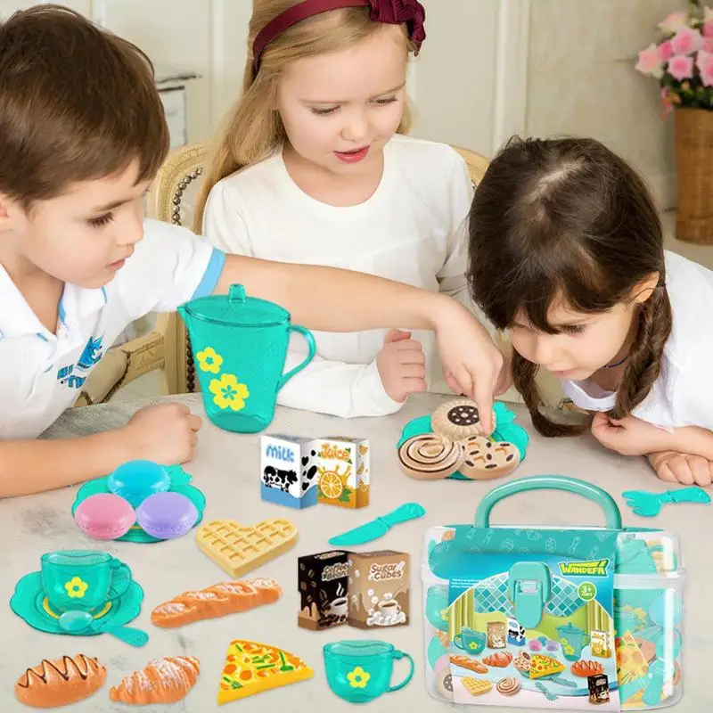Toy Tea Set For Little Girls T - Food Snacks For Kids Party recension och pris