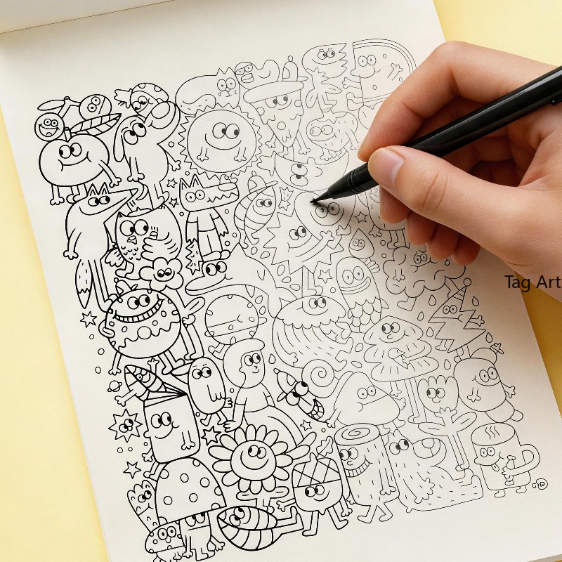 Anxious Relief Hand Picture Bo - Food Snacks Coloring Book recension och pris