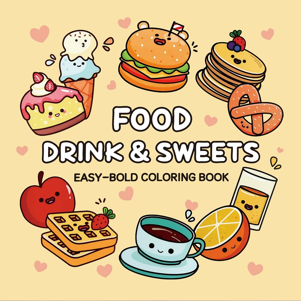 Food Drink & Sweets Easy-bold  - Food Snacks Coloring Book recension och pris