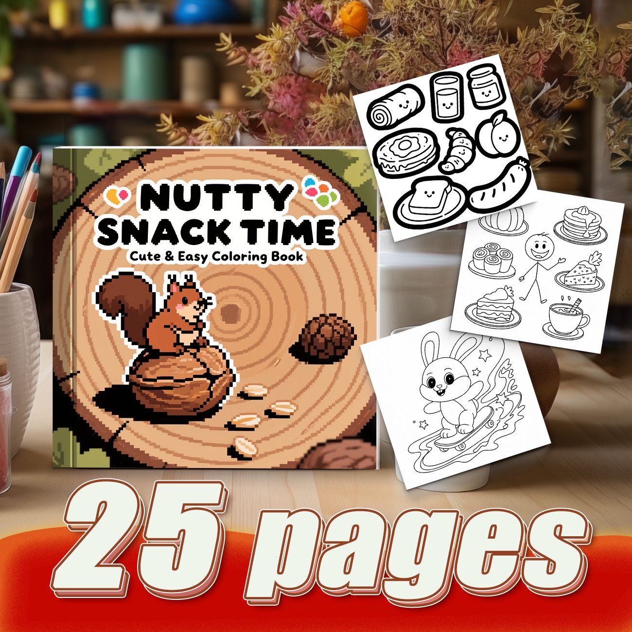 Nutty Snack Time Coloring Book - Food And Snacks Coloring Pages recension och pris