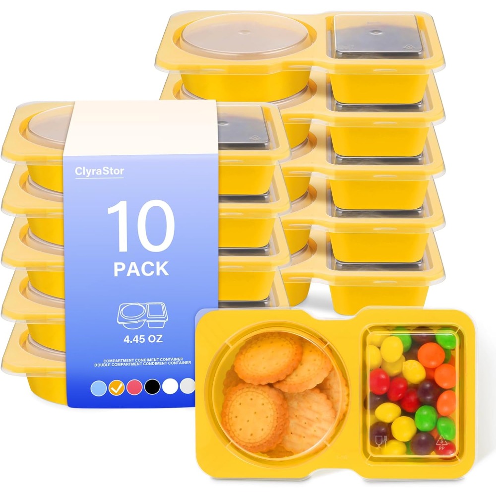 2 Compartment Disposable Plast - Food Snacks For Kids Party recension och pris